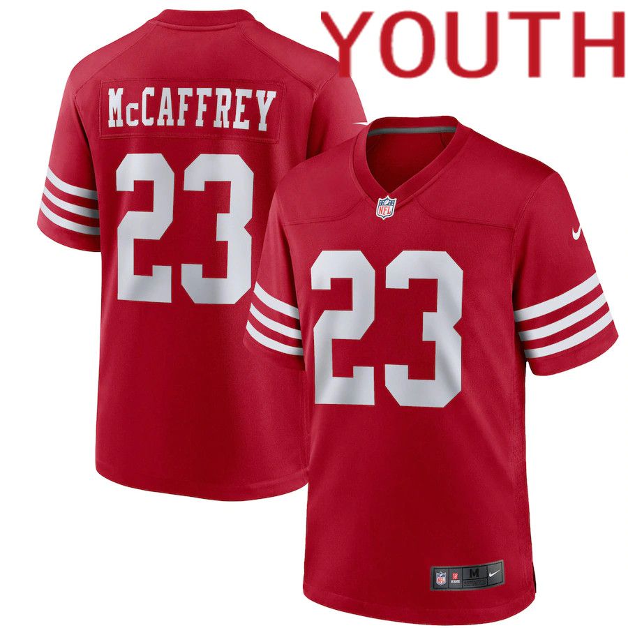 Youth San Francisco 49ers #23 Christian McCaffrey Nike Scarlet Game NFL Jersey->youth nfl jersey->Youth Jersey
